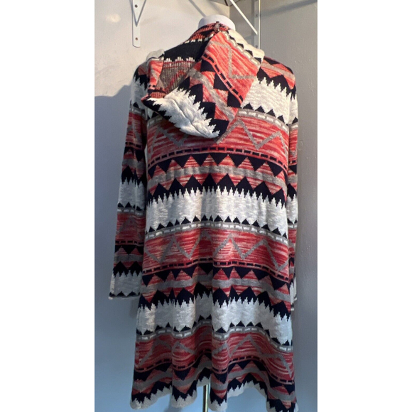 Great Northwest Indigo Hooded Medium Cardigan Sweater Women's Western Aztec - Picture 4 of 8